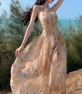 Robe longue en coton à franges superposées « Watch The Stars »